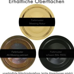 Deckenleuchte mit Messingschirm Dara, IP65, Ø 32 cm