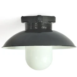 Deckenleuchte mit schwarzem Reflektor und schwarzem Porzellan-Sockel  DMAL 2024 BLK