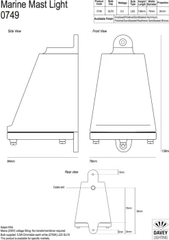 Decksleuchte - englischer Wandstrahler Mast Light 0749
