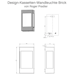 Design-Kassetten-Wandleuchte mit Diffusor Brick
