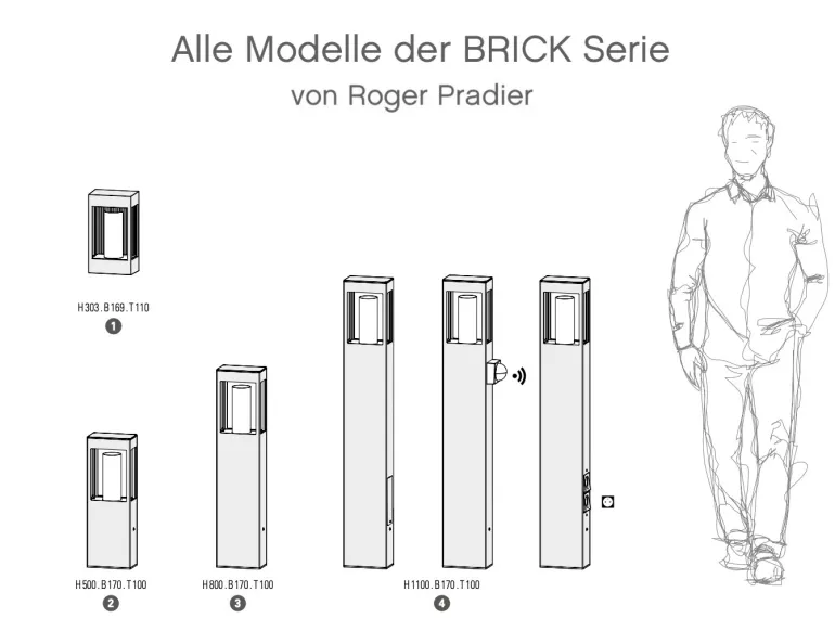 Design-Kassetten-Wandleuchte mit Diffusor Brick