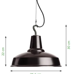 Dänische Pendelleuchte mit Stahlseil und Haken Hook