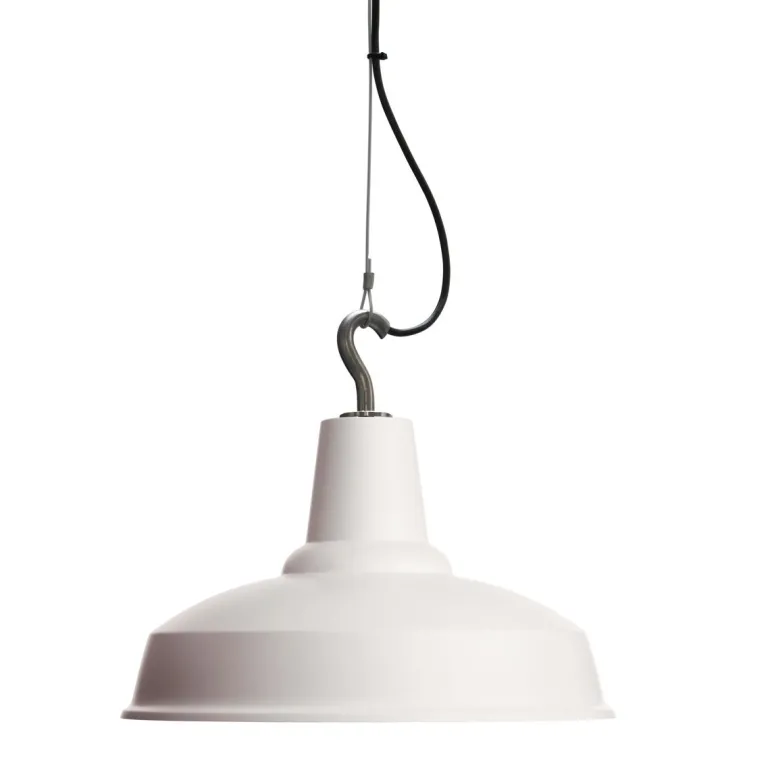 Dänische Pendelleuchte mit Stahlseil und Haken Hook