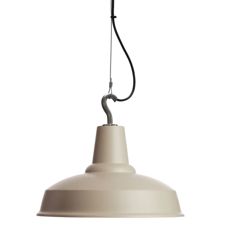 Dänische Pendelleuchte mit Stahlseil und Haken Hook
