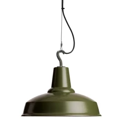 Dänische Pendelleuchte mit Stahlseil und Haken Hook