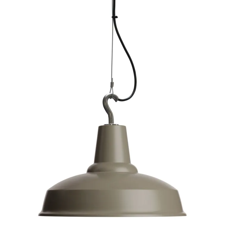 Dänische Pendelleuchte mit Stahlseil und Haken Hook