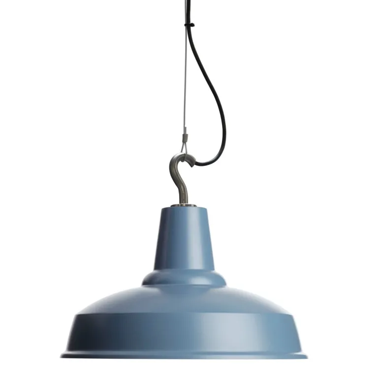 Dänische Pendelleuchte mit Stahlseil und Haken Hook