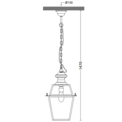 Edelstahl-Pendelleuchte für außen mit Kette