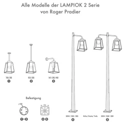 Ein- oder Zweiflammige Standleuchte Lampiok 2, IP 65
