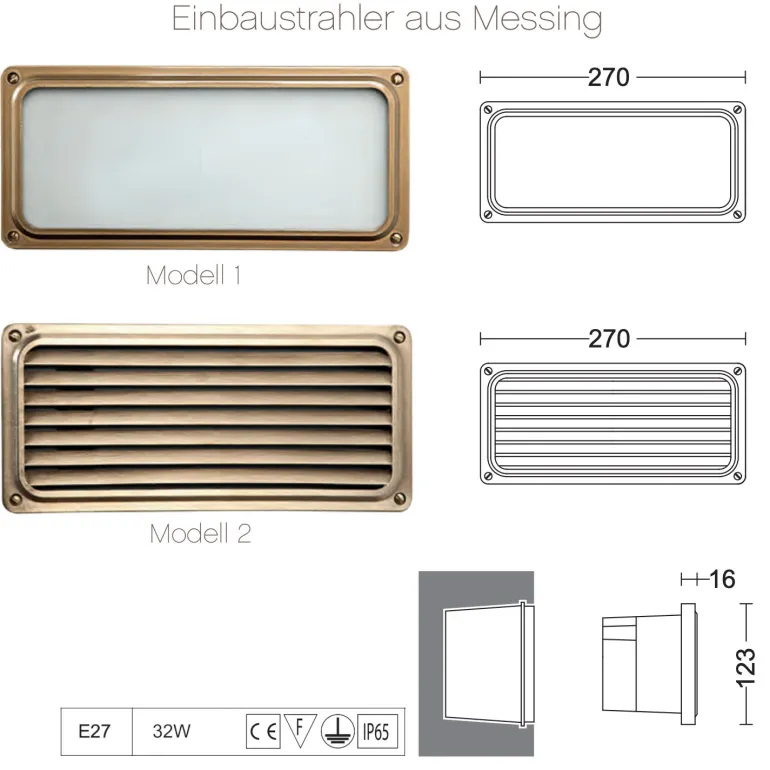 Einbau-Strahler aus Messing