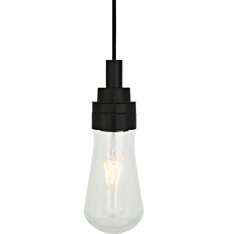 Elegante Glaskolben-Hängeleuchte Boo aus Irland, IP65