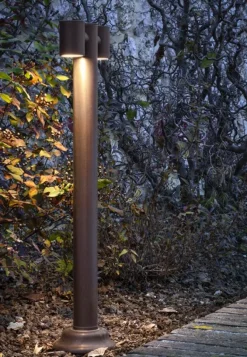 Elegante zweiflammige Wegeleuchte aus Kupfer und Messing Abarth