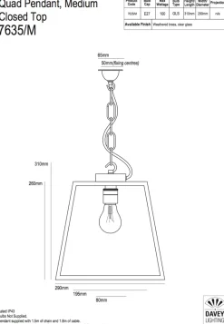 Englische Pyramidenstumpf-Hängelaterne aus Messing 7635/M