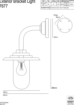 Englische Wandlampe aus Aluminiumguss 7677C/60/A