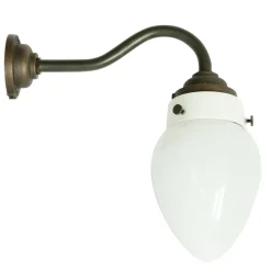 Exklusive Jugendstil-Opalglas-Wandleuchte Pine mit IP 44
