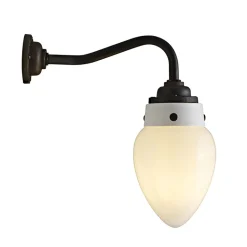 Exklusive Jugendstil-Opalglas-Wandleuchte Pine mit IP 44