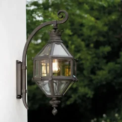 Exklusive sechseckige Wandlaterne mit Kronendekor WL 3724