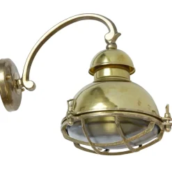 Fabriklampe N° 86 aus Messing mit Bogenarm