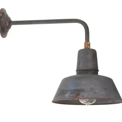 Fabrikleuchte in Kupfer-Patina: Wandleuchte Berlin W130 mit Glas