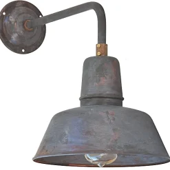 Fabrikleuchte in Kupfer-Patina: Wandleuchte Berlin W130 mit Glas