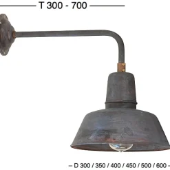 Fabrikleuchte in Kupfer-Patina: Wandleuchte Berlin W130