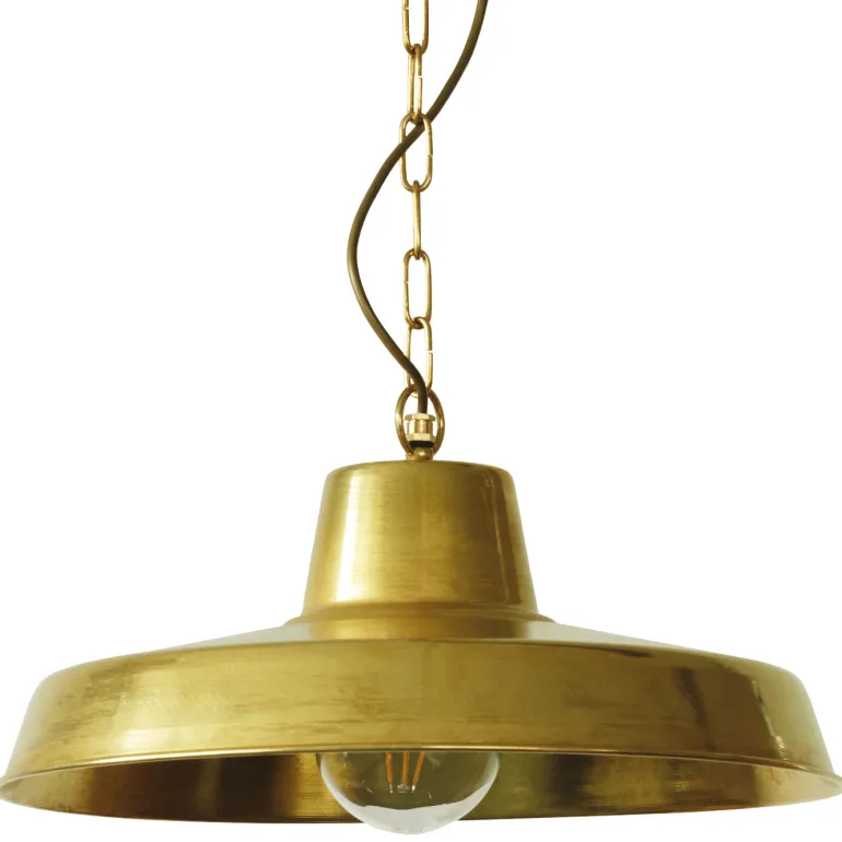Fabrikschirmleuchte N° 777K für außen aus Messing (Ø 46 cm)