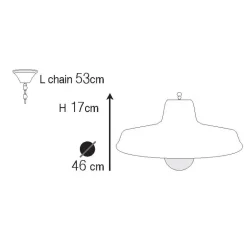 Fabrikschirmleuchte N° 777K für außen aus Messing (Ø 46 cm)