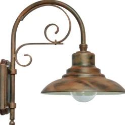 Fabrikstil-Wandlampe für Außen mit großem Schirm