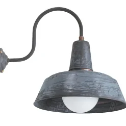 Fabrikstil-Wandleuchte Berlin W1600 Kupfer Patina mit Glas