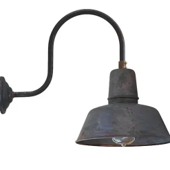 Fabrikstil-Wandleuchte Berlin W1600 Kupfer Patina mit Glas