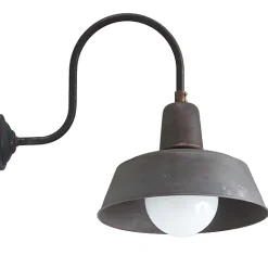 Fabrikstil-Wandleuchte Berlin W1600 Kupfer Patina mit Glas