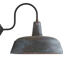 Fabrikstil-Wandleuchte Berlin W1600 Kupfer Patina mit Glas