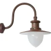 Fabrik-Wandlampe mit satiniertem Spitzzylinder-Glas