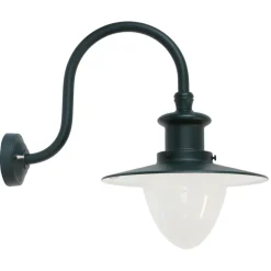 Fabrik-Wandlampe mit satiniertem Spitzzylinder-Glas