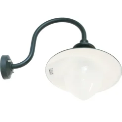 Fabrik-Wandlampe mit satiniertem Spitzzylinder-Glas
