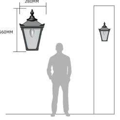 Flache Außenleuchte im viktorianischen Stil