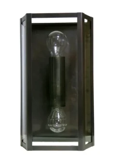 Flache Außenwandleuchte aus Messing oder Kupfer