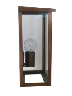Flache Außenwandleuchte aus Kupfer oder Messing