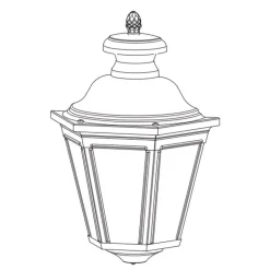 Flache französische Wandleuchte Louis XIII
