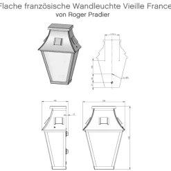 Flache französische Wandleuchte Vieille France