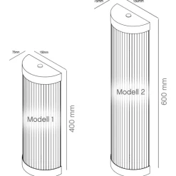 Flache Glasstäbchen-Wandleuchte