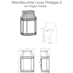 Flache Wandleuchte Louis Philippe 2: Halblaterne