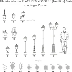 Flache Wandleuchte Place des Vosges 1 T