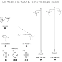 Französische Decken- oder Wandleuchte Cooper, IP 65