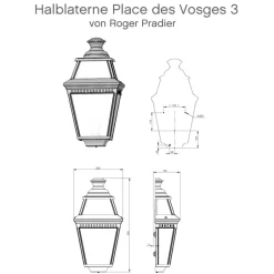 Französische Halblaterne Place des Vosges 3