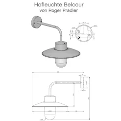Französische Hofleuchte Belcour mit Glassturz