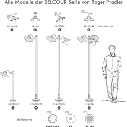 Französische Hofleuchte Belcour mit Glassturz
