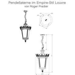 Französische Pendellaterne im Empire-Stil Louvre