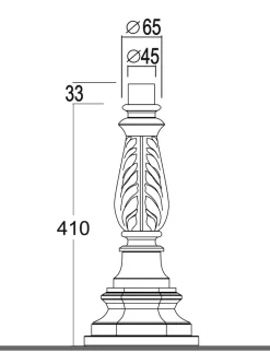 Gartenlampe mit Ziersockel und Glaskugel CYPR C TL 250