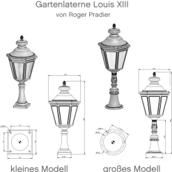 Gartenlaterne aus Aluminium Louis XIII